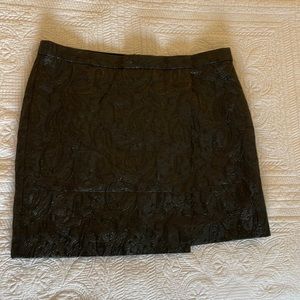 J.Crew ~ Faux Wrap Black Jacquard Mini